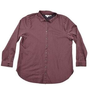 Chico's Men's Multicolor Cotton Blend Shirt Size 3 Us Size 16 Striped Stretch